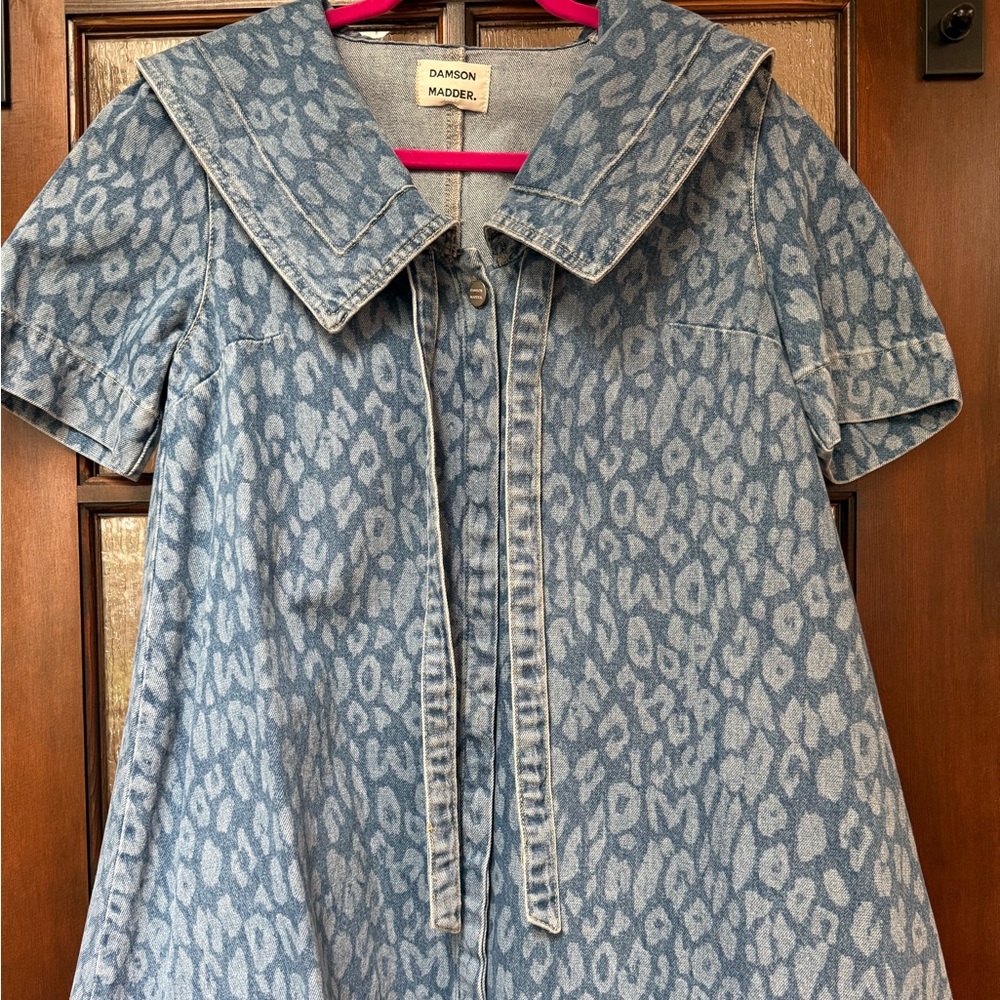 Damson Madder Animal Print Denim Dress